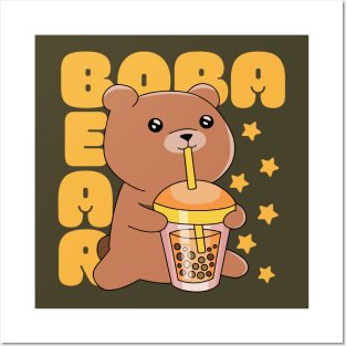 Kawaii Boba Bear Posters and Art